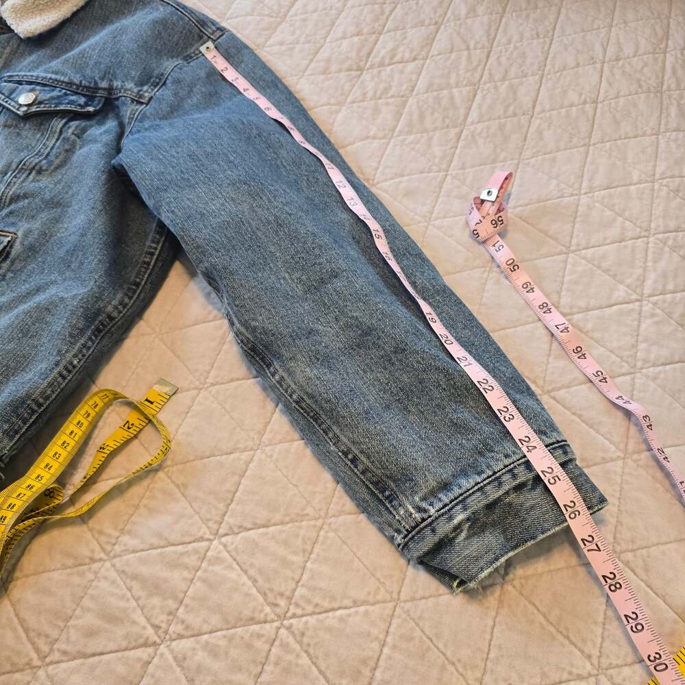 GH Bass Denim Trucker Jacket Men's XL Blue Sherpa Lined Classic Outdoors Vintage - Picture 10 of 10